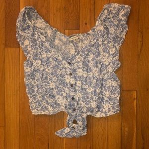 Blue floral blouse